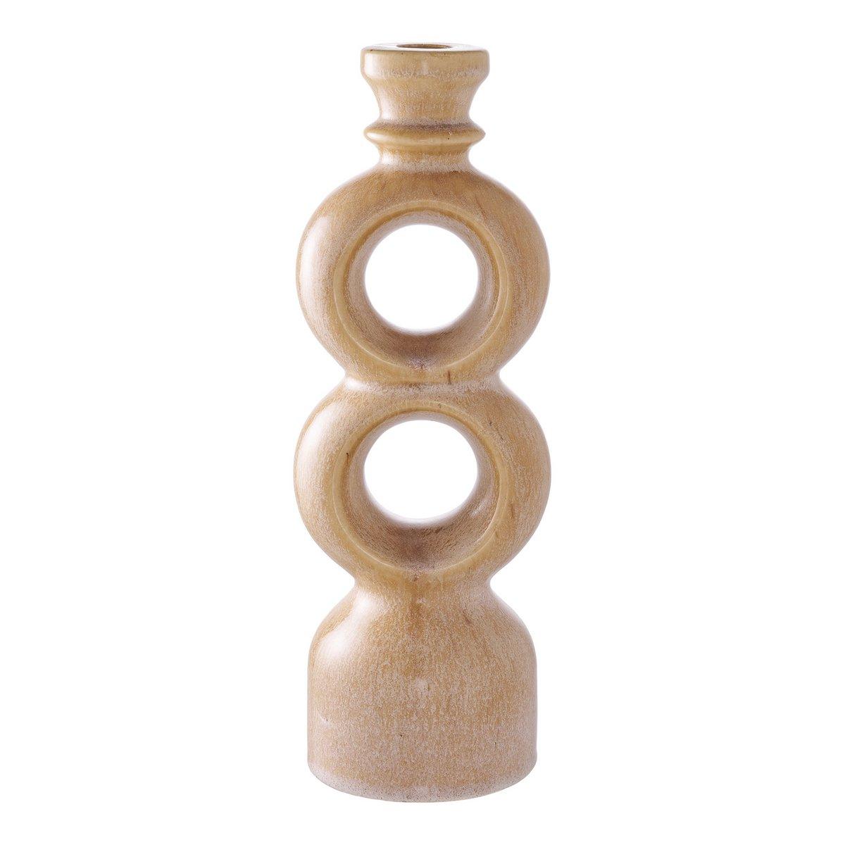 Kerzenhalter – Braun, Keramik, 10,7 x 9,5 x 30,5 cm