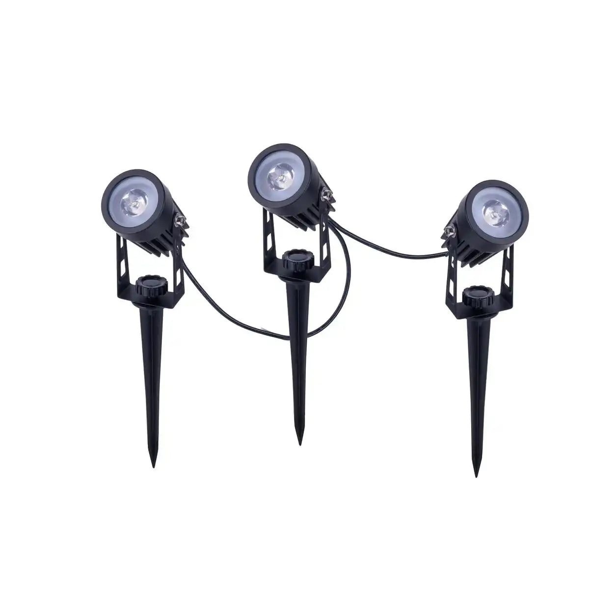 3er LED Solarspot mit Erdspieß ""Spoti"" Außen-Erdspieß aus Metall und ABS-Kunststoff in Schwarz, mit fest verbauten LEDs mit drei Leistungsstufen