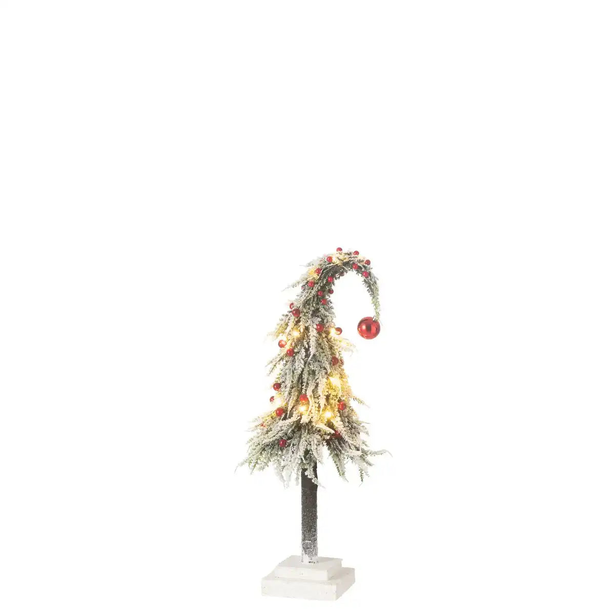 J-Line Weihnachtsbaumhut + LED Kunststoff Schnee Grün/Rot Medium