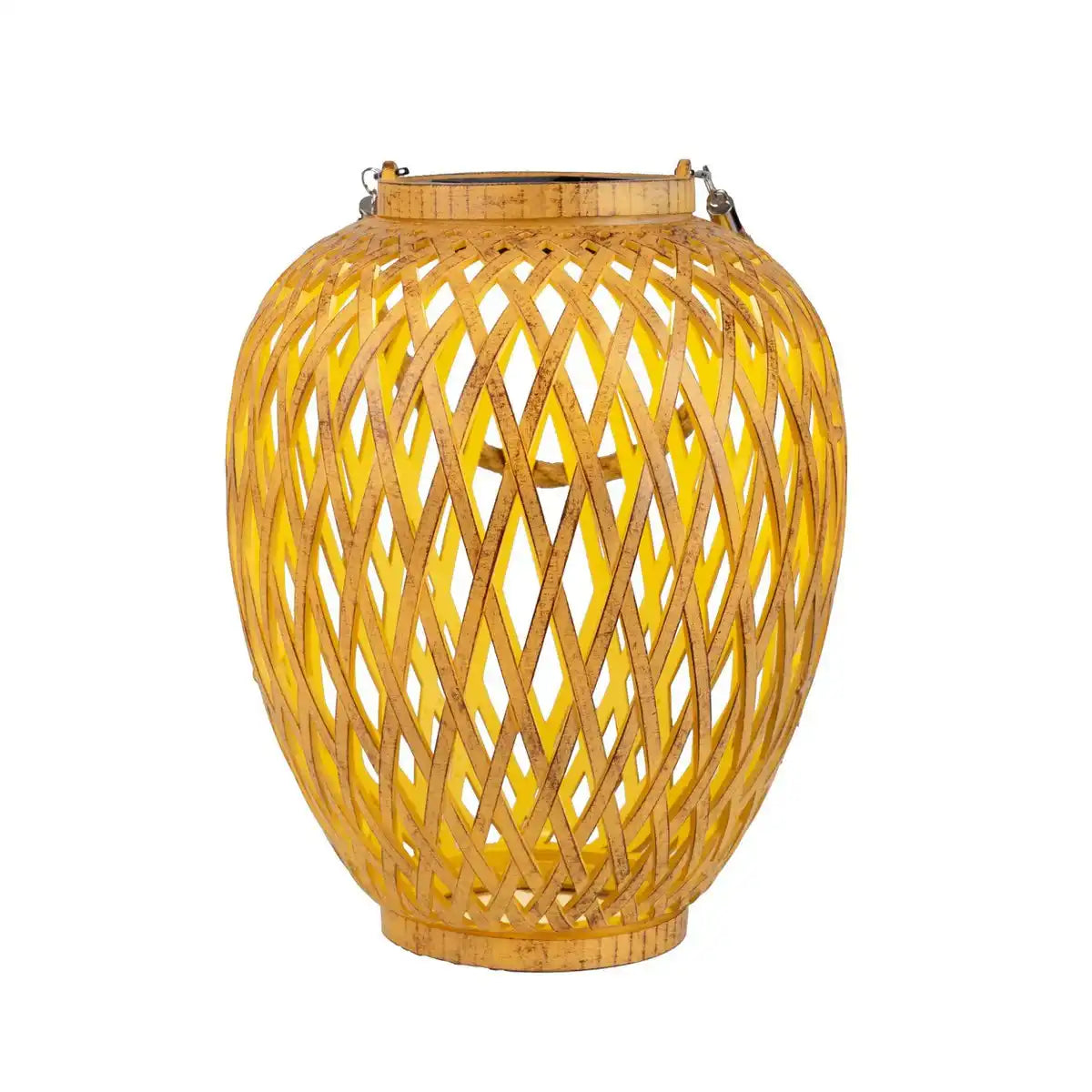 2er Set Korb- / Solardekoleuchte "Cesto", aus naturfarbenem Kunstrattan, mit Dämmerungssensor, warmweiß, 24 cm hoch, für den Außenbereich