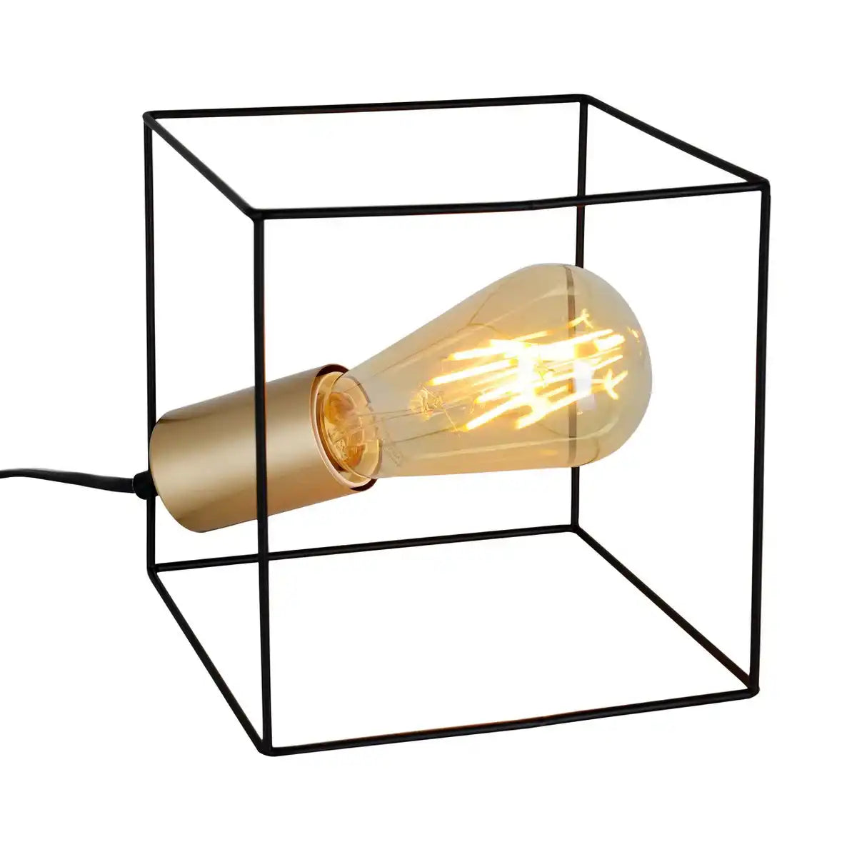 Tischleuchte "CANTO" , Tischlampe aus Metall in Schwarz, und Gold, E27-Fassung-Fassung-Fassung, für Esszimmer, Wohnzimmer, Diele, Büro oder als Nachttischlampe, 16 cm hoch
