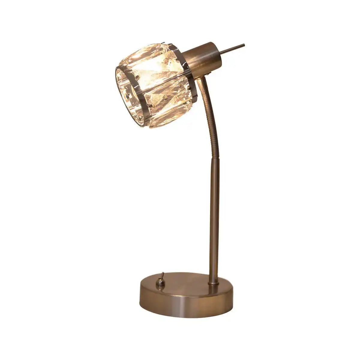 LED Tischleuchte "JOSEFA", Tischlampe aus Metall und Glas in Edelstahloptik, mit E14-Fassung Filament Leuchtmittel inklusive, Leuchte für Wohnzimmer, Esszimmer, Flur oder Diele 34,5 x 17,5 cm