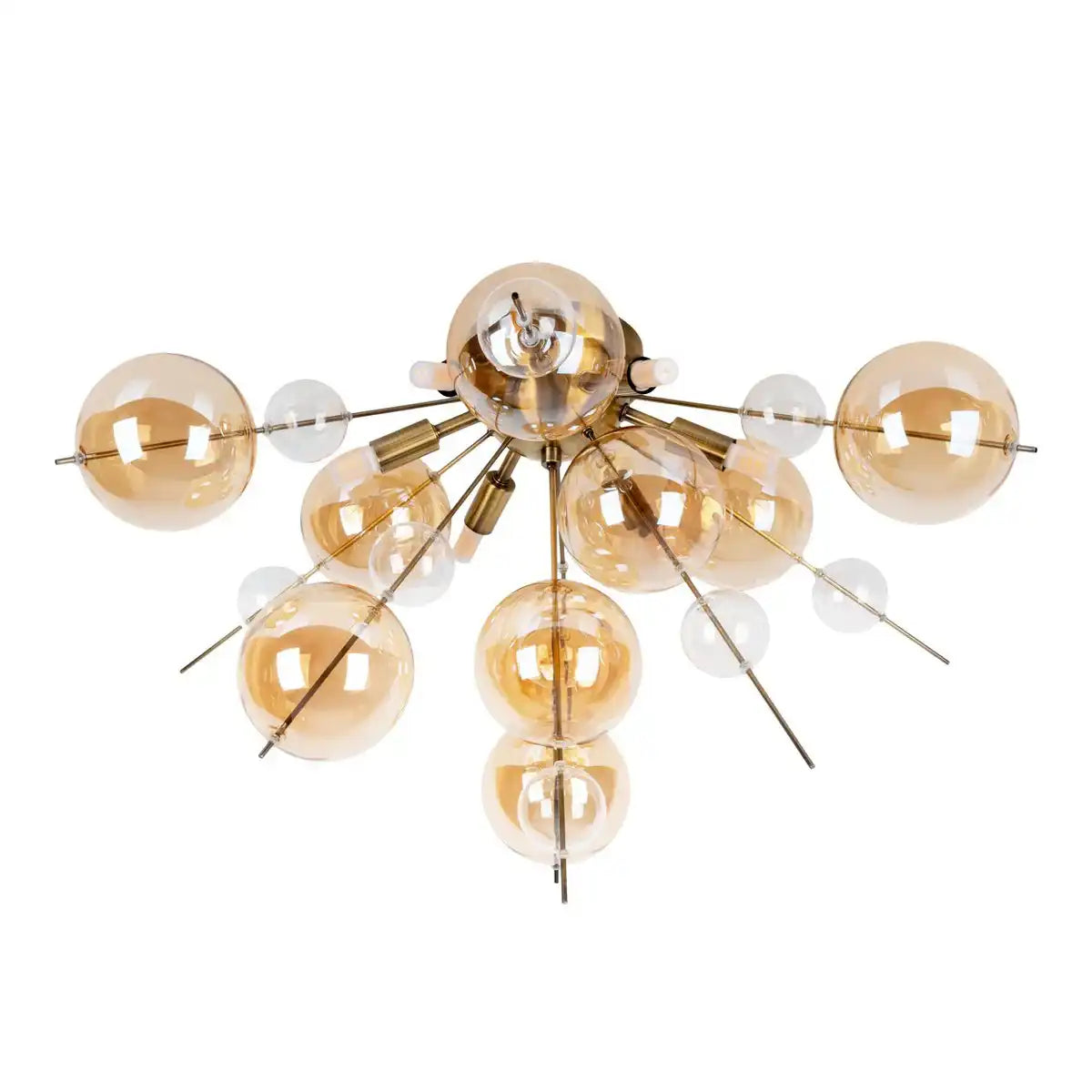 Deckenleuchte "EXPLOSION" amber aus Metall und Glas, G9 Fassungen, Deckenlampe für Esszimmer, Wohnzimmer, Diele oder Büro, Ø57 cm