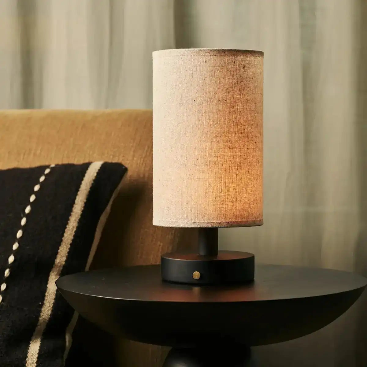 Ben Black Holztischlampe-wiederaufladbar, dimmbar, USB-C-Antrieb