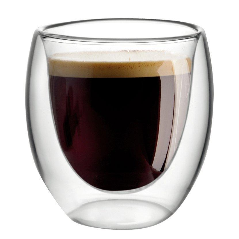 Set von 4 Expresso -Tassen Doppelwandglas 80 ml