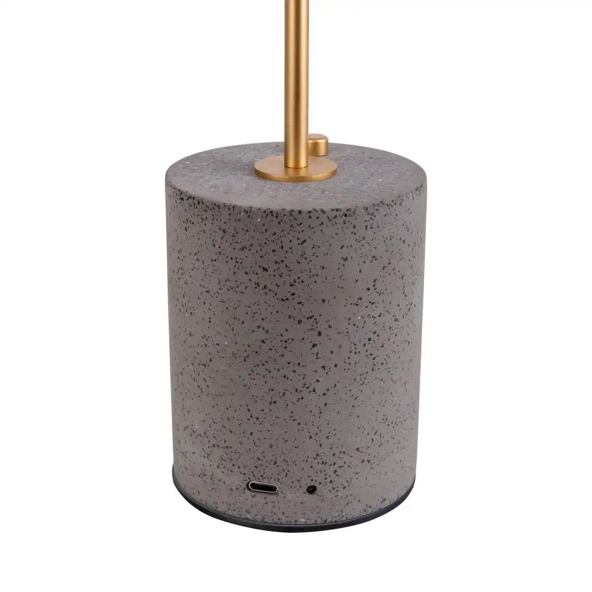 Akku Tischleuchte "SETA" grau 30 cm hoch aus Metall und Beton, mit fest verbauter LED