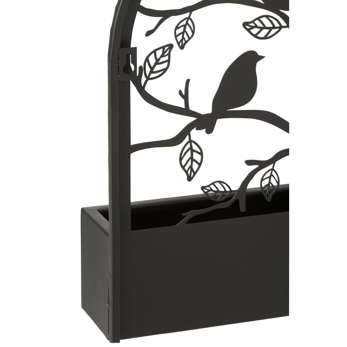 J-Line Blumentopf Birds - Metall - Schwarz - Ø 8,50 cm