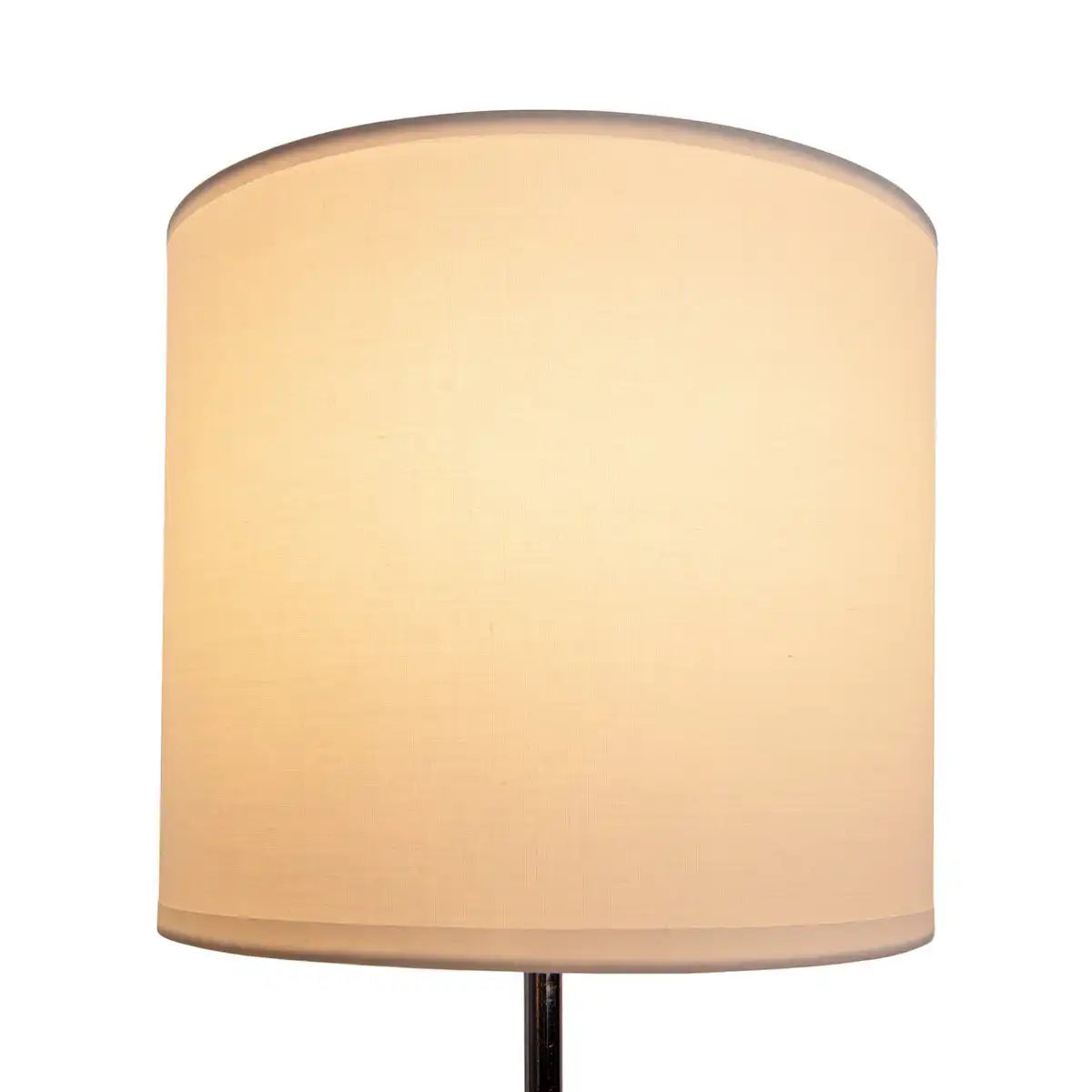 Tischleuchte "NEW YORK", klassische Tischlampe aus Metall mit Textilschirm in Weiß, mit E27-Fassung, 38,5 cm hoch, perfekt für Wohnzimmer, Esszimmer, Diele und Büro