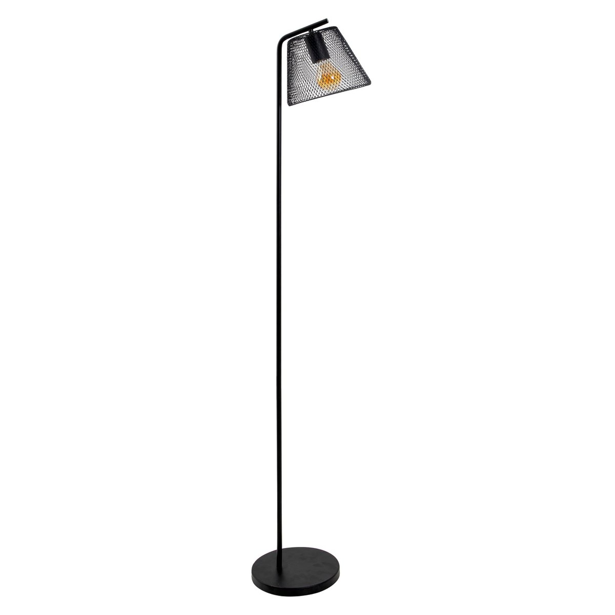 Stehleuchte "KORIE", Stehlampe aus Metall in Schwarz, mit E27-Fassung, 140 cm hoch, für Wohnbereich und Büro.