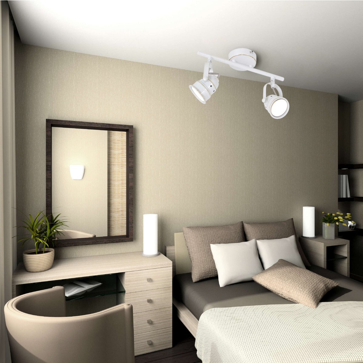 2er LED Deckenspot "SHABSPO" 2x GU10, max. 20W je Sockel, 30 cm lang