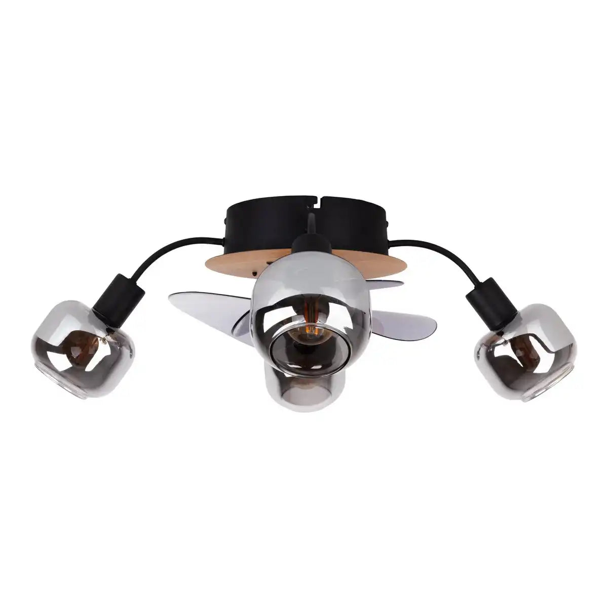 Deckenleuchte inkl. Ventilator "FUMOSO", in Schwarz, Braun und Natur, für E27 , Ø 51 cm