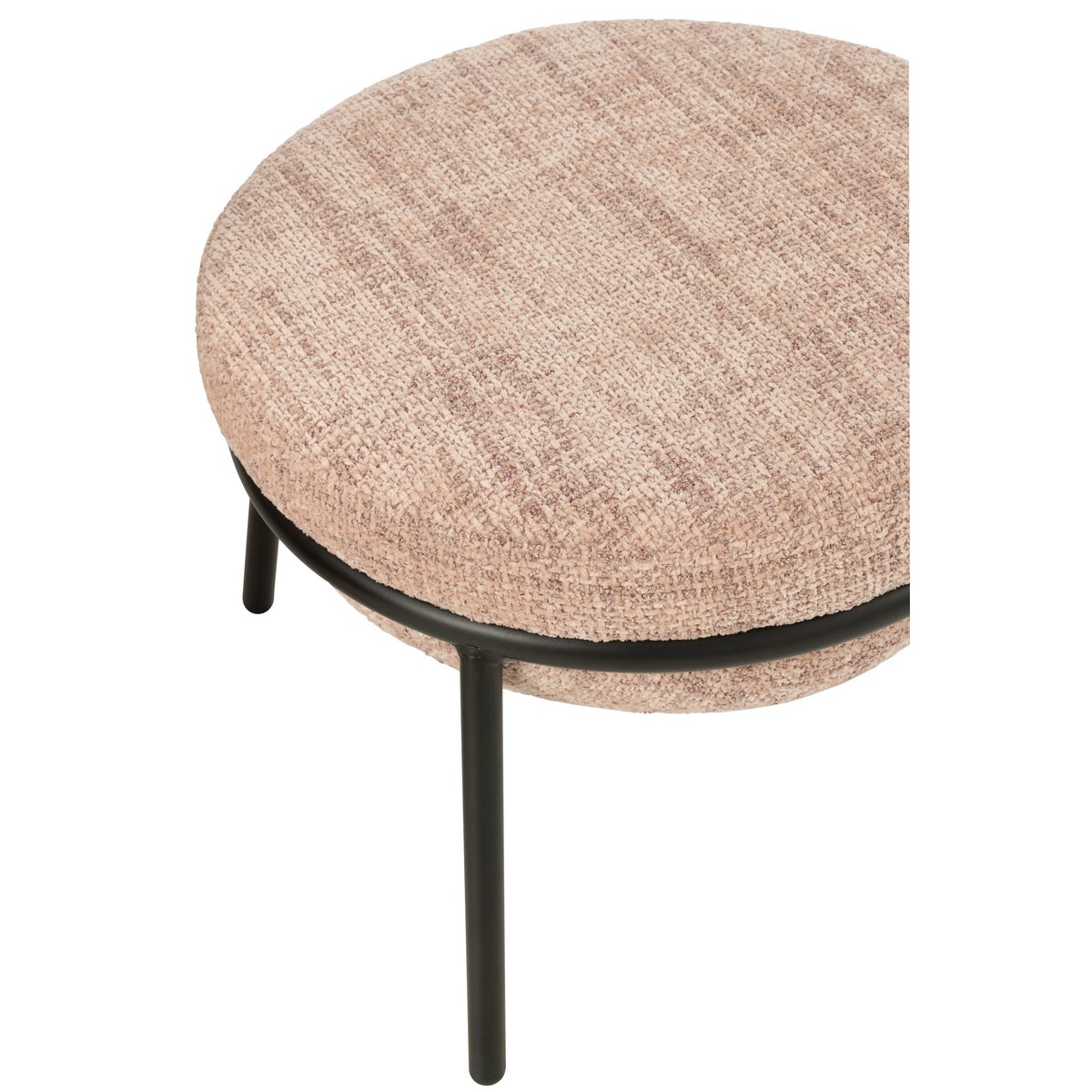 J-Line Lounge Chair+Pouf Iron Hell Pink/Schwarz