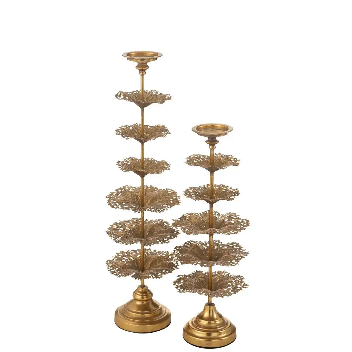 J-Line Kerzenhalter Baum Metall Gold Groß