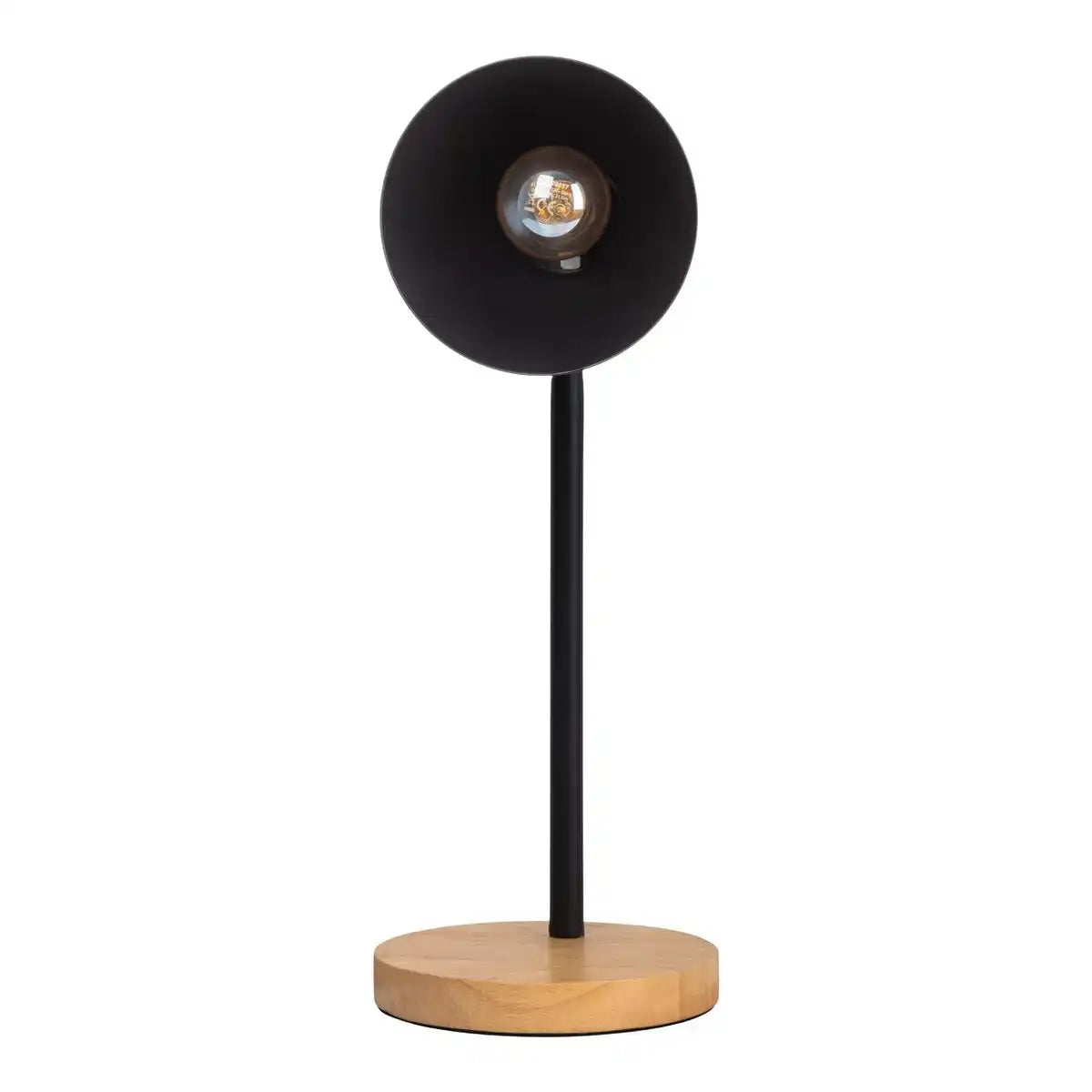 Schreibtischleuchte "MARIE" aus Metall und Holz, E14, Schwarz, 36,5 cm hoch