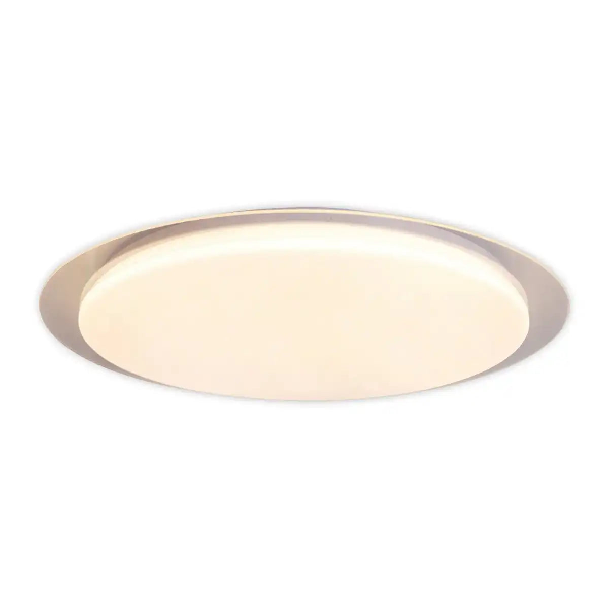 LED Deckenleuchte "LOCARNO" Ø 46 cm, aus Metall und Acryl mit Kristalleffekt in Weiß, Lichttemperatur über Wechselschalter einstellbar