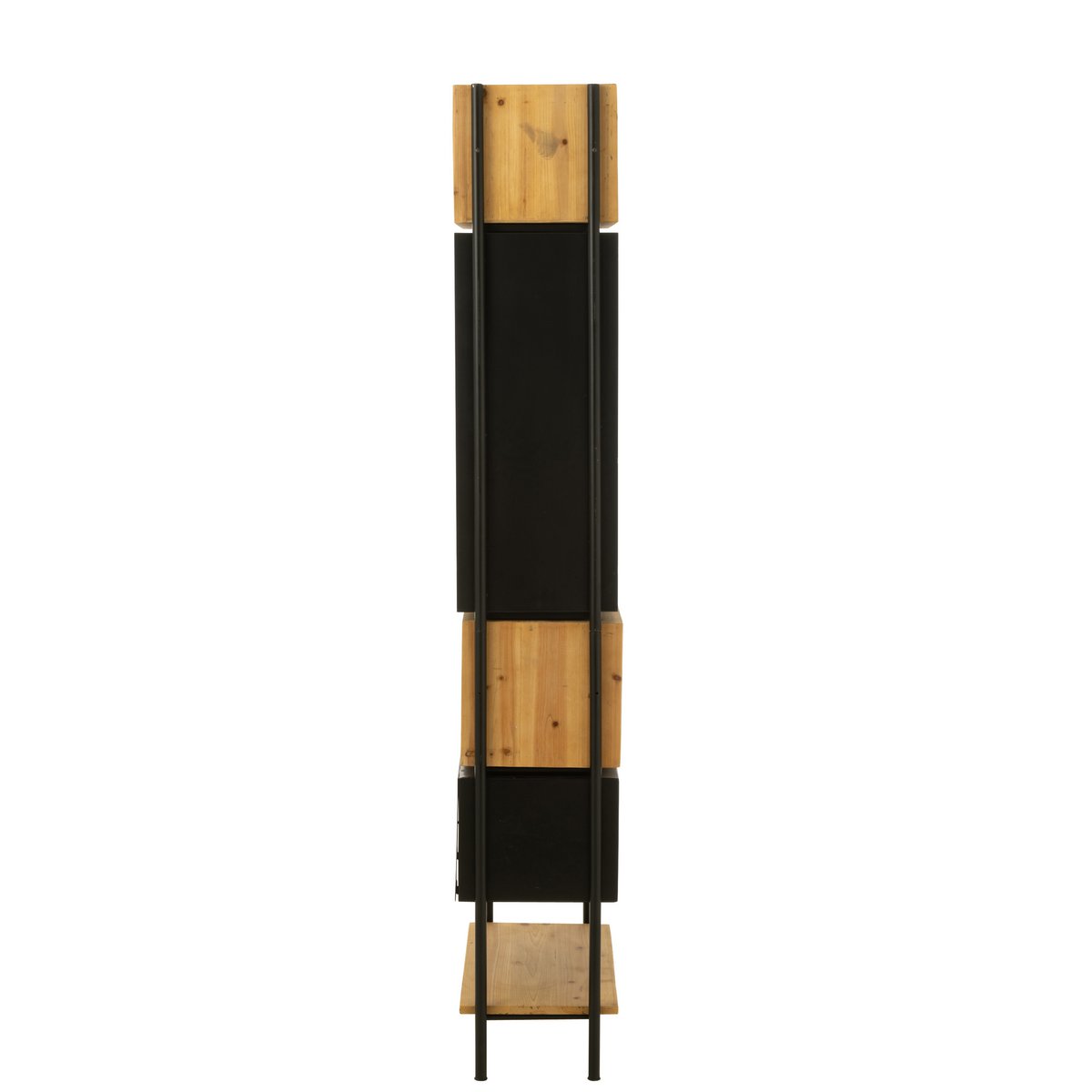 J-Line Regal Tina Holz/Eisen Schwarz/Natur Klein