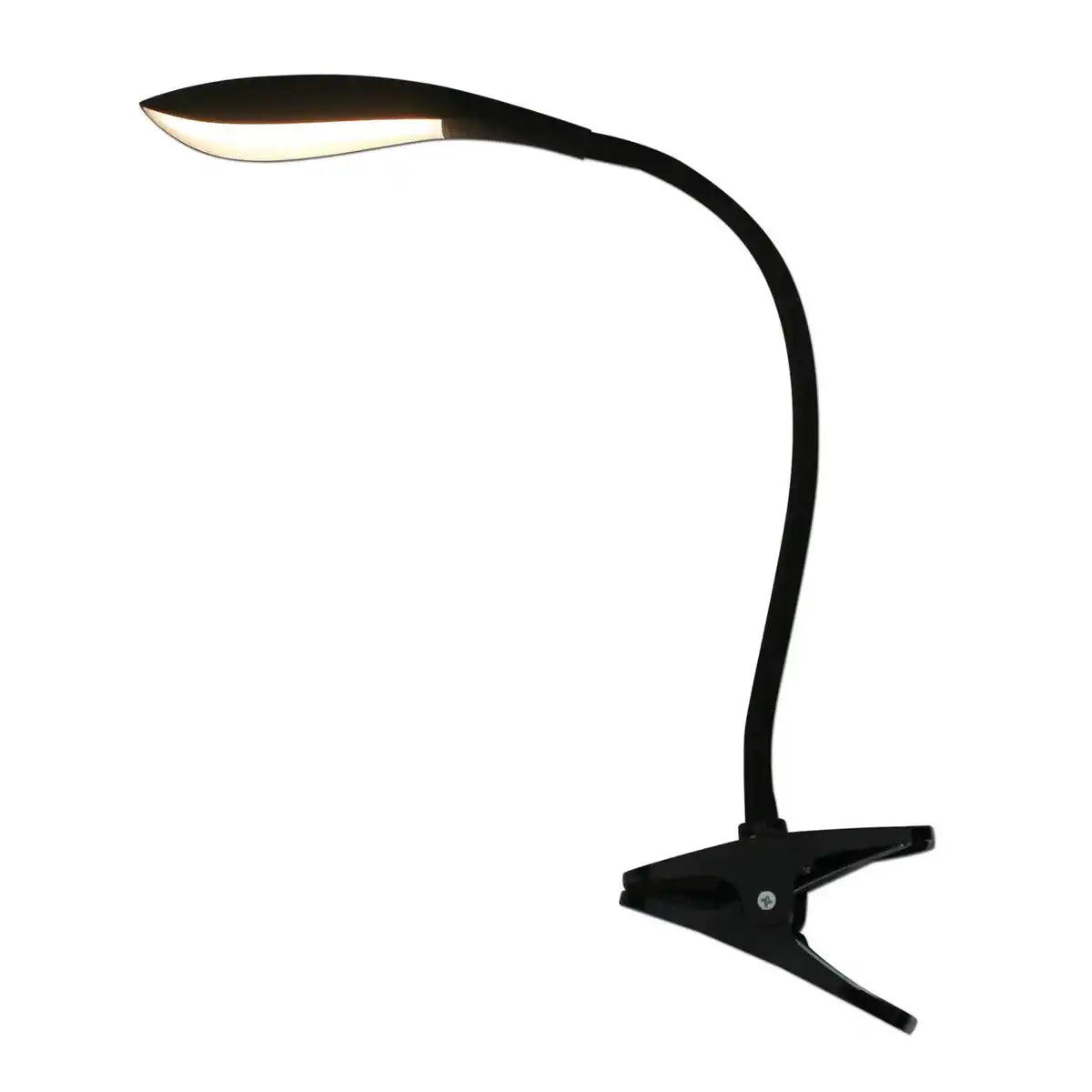 LED-Klemmleuchte "ALF" aus Metall und Kunststoff in Schwarz, mit integrierter LED