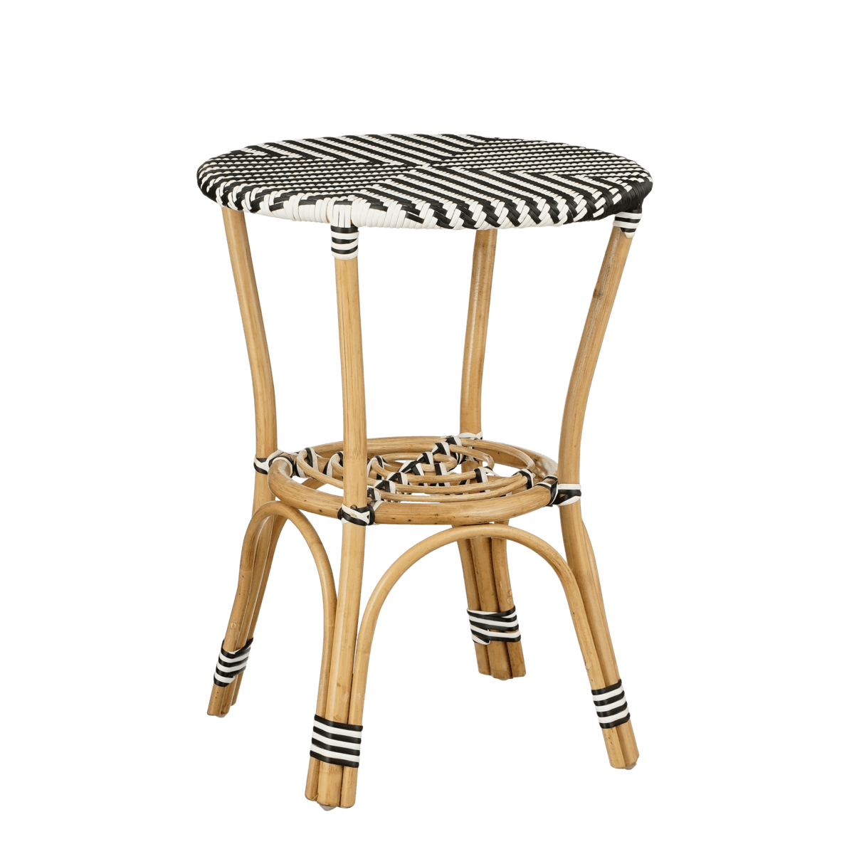 Mandox Outdoor-Bistrotisch – H66 x Ø50 cm – Schwarz, Weiß