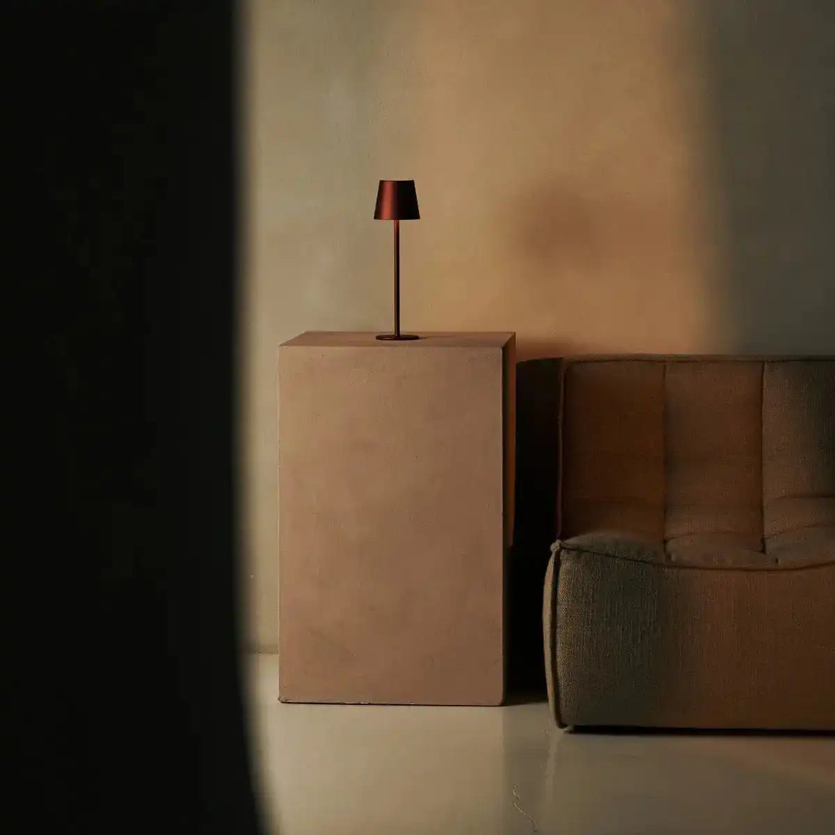 Jasper Bronze - drahtlose Lampe mit Batterie -L -Metall, dimmbare und 3 Lichtstufen