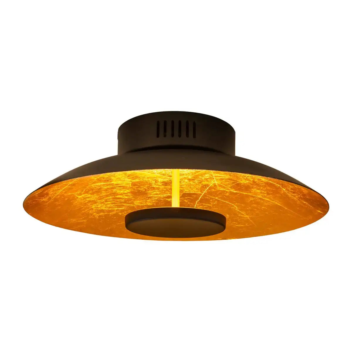 LED Deckenleuchte "FIRENZE" Deckenlampe aus Metall in Schwarz, und Gold, LED fest verbaut, Beleuchtung für Wohnzimmer, Büro oder den Eingangsberiech 30 cm Durchmesser