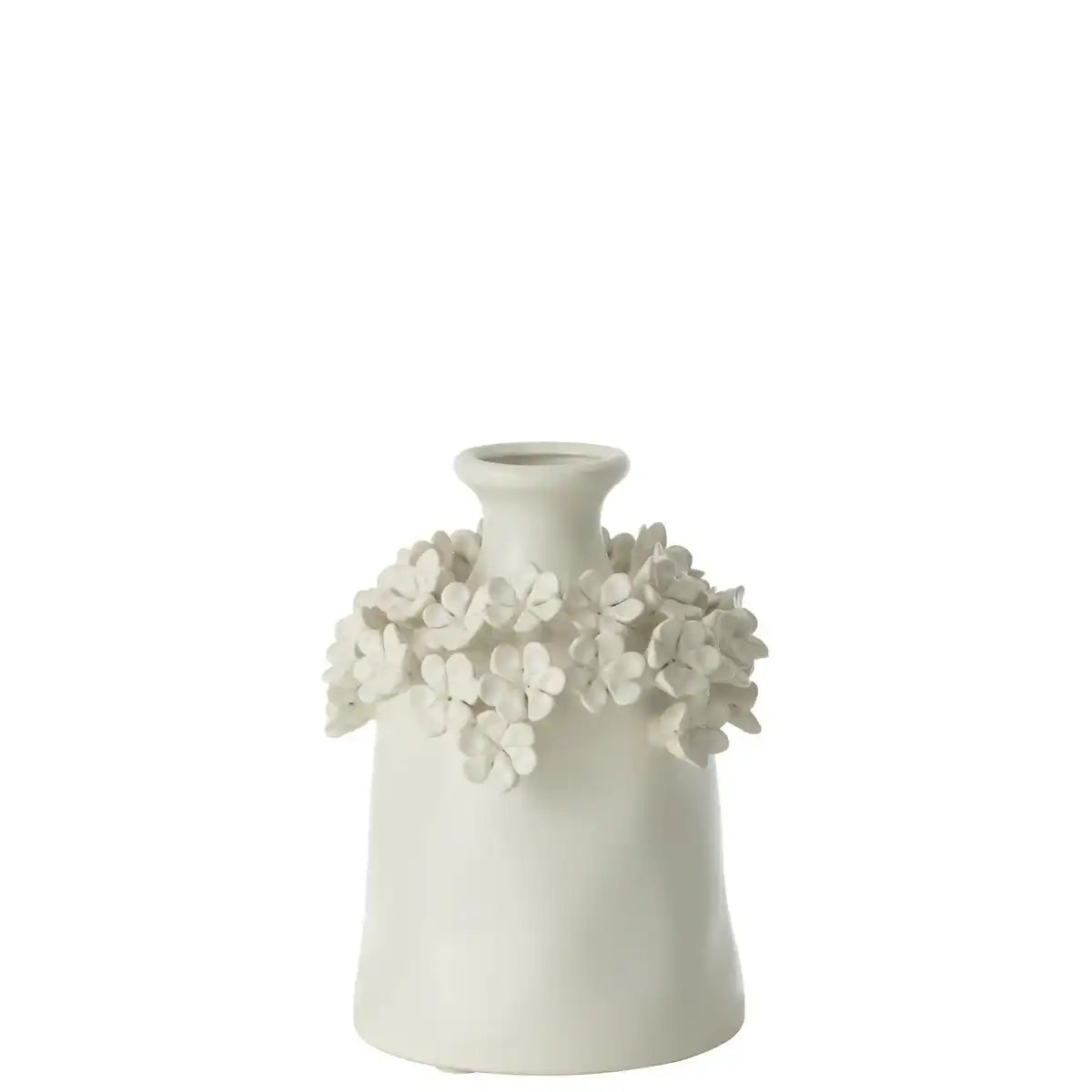 J -Line Vase Yucca Blume - Keramik - Weiß - mittel - Ø 17 cm