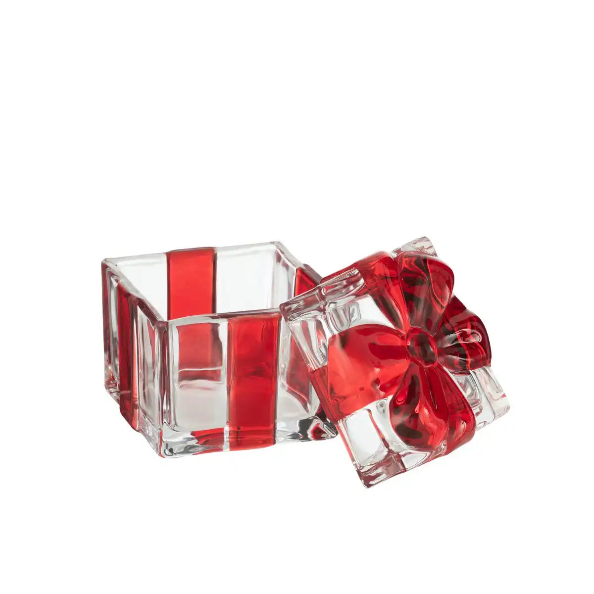 J-Line Vorratsglas Geschenkbox Glas Rot Groß