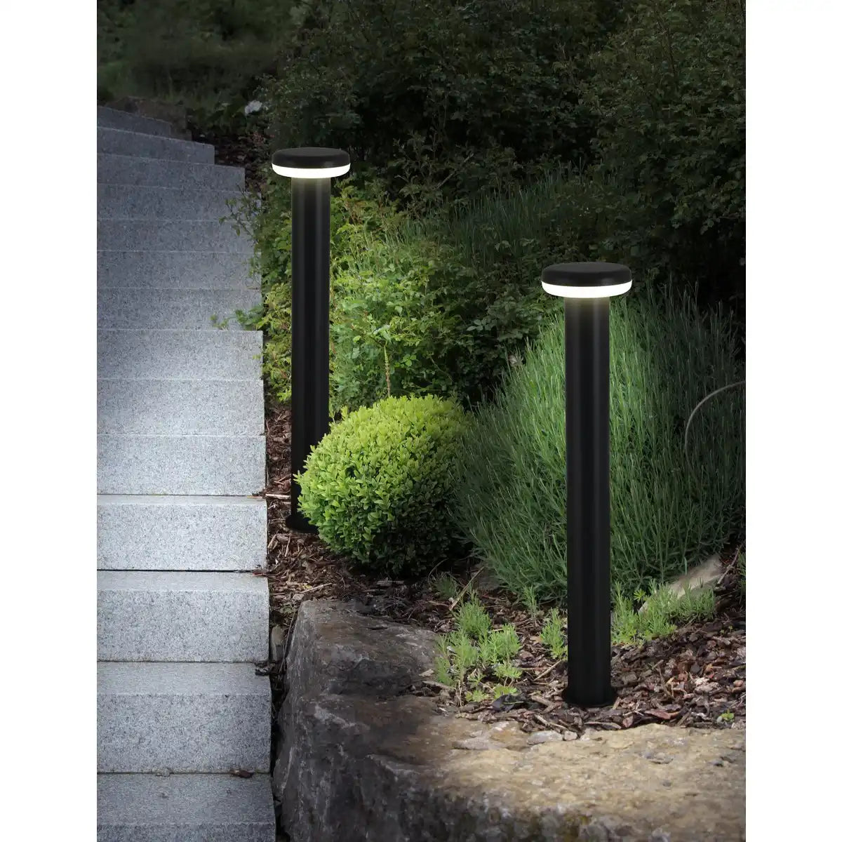 LED-Außensockelleuchte "PILZ" , aus Metall und Kunststoff in anthrazit, mit integrierter LED