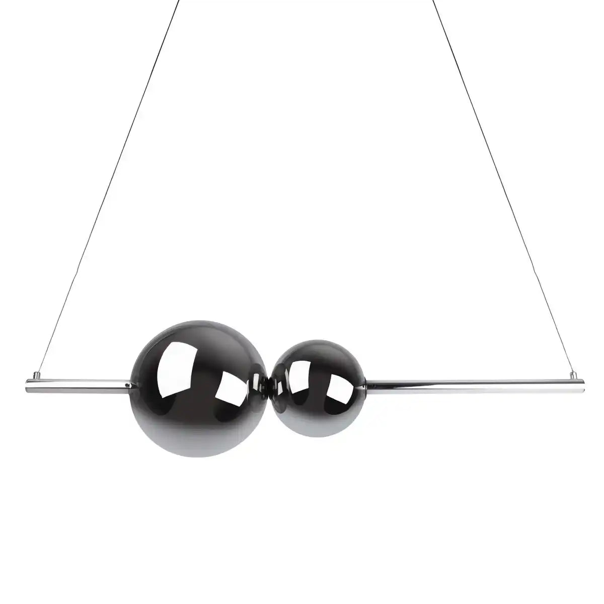 LED Pendelleuchte chrom "NOVA" aus chromfarbenem Metall, Kunststoff und Rauchglas, mit fest verbauten LEDs, ca. 105 cm lang