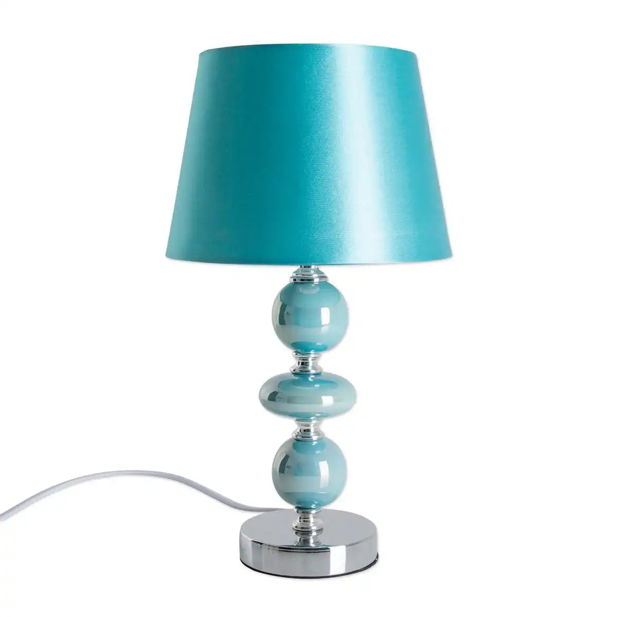 Keramik Tischleuchte "ARAGA" 36 cm hoch, Tischlampe aus Metall, Keramik, mit Textilschirm, türkis, mit E14-Fassung, Beleuchtung für Esszimmer, Wohnzimmer, Diele oder Büro
