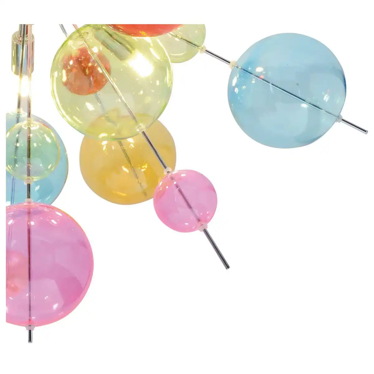 Deckenleuchte "EXPLOSION" bunt aus Metall und Glas, G9 Fassungen, Deckenlampe für Esszimmer, Wohnzimmer, Diele oder Büro, Ø57 cm