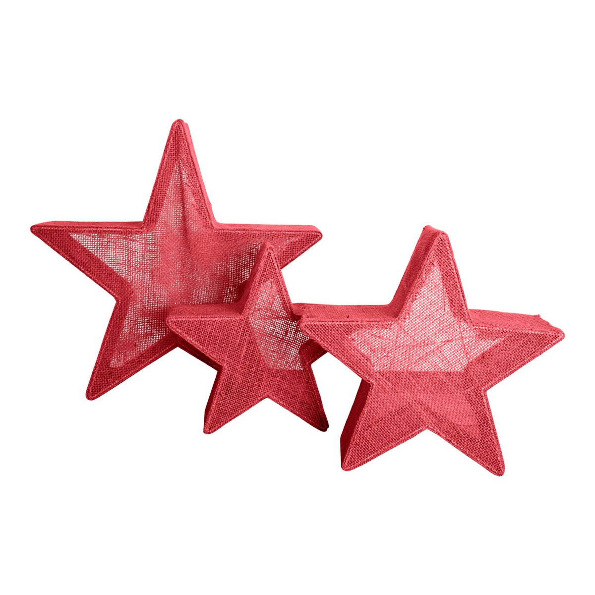 3er-Set LED-Deko-Weihnachtssterne rot