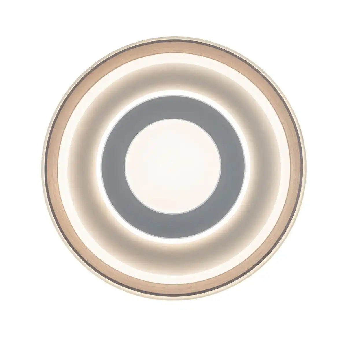 LED Deckenleuchte "DOIRA" Ø 50,5 cm, 7,5 cm hoch, Metall und Kunststoff in Silber und Weiß, integrierte LEDs, 3600 lm helles Licht, dimmbar, CCT-Funktion 3000-6500 K, Nachtlichtfunktion