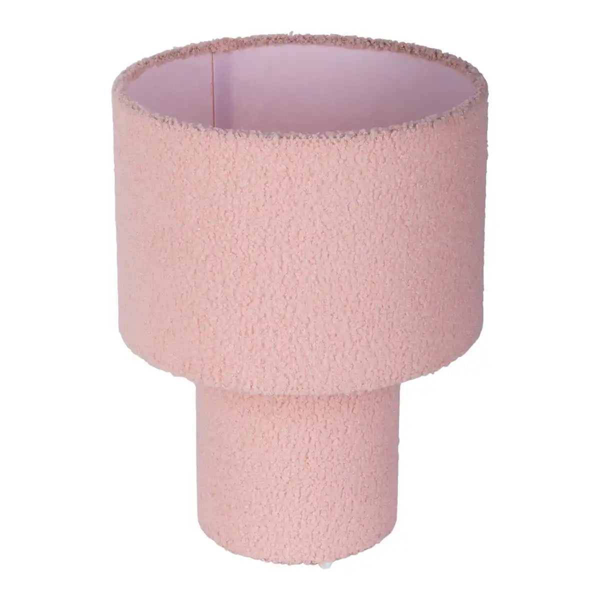 Tischleuchte "FLUFFY" mit Textilschirm und -fuß in Pink, E27, ca. 31 cm hoch