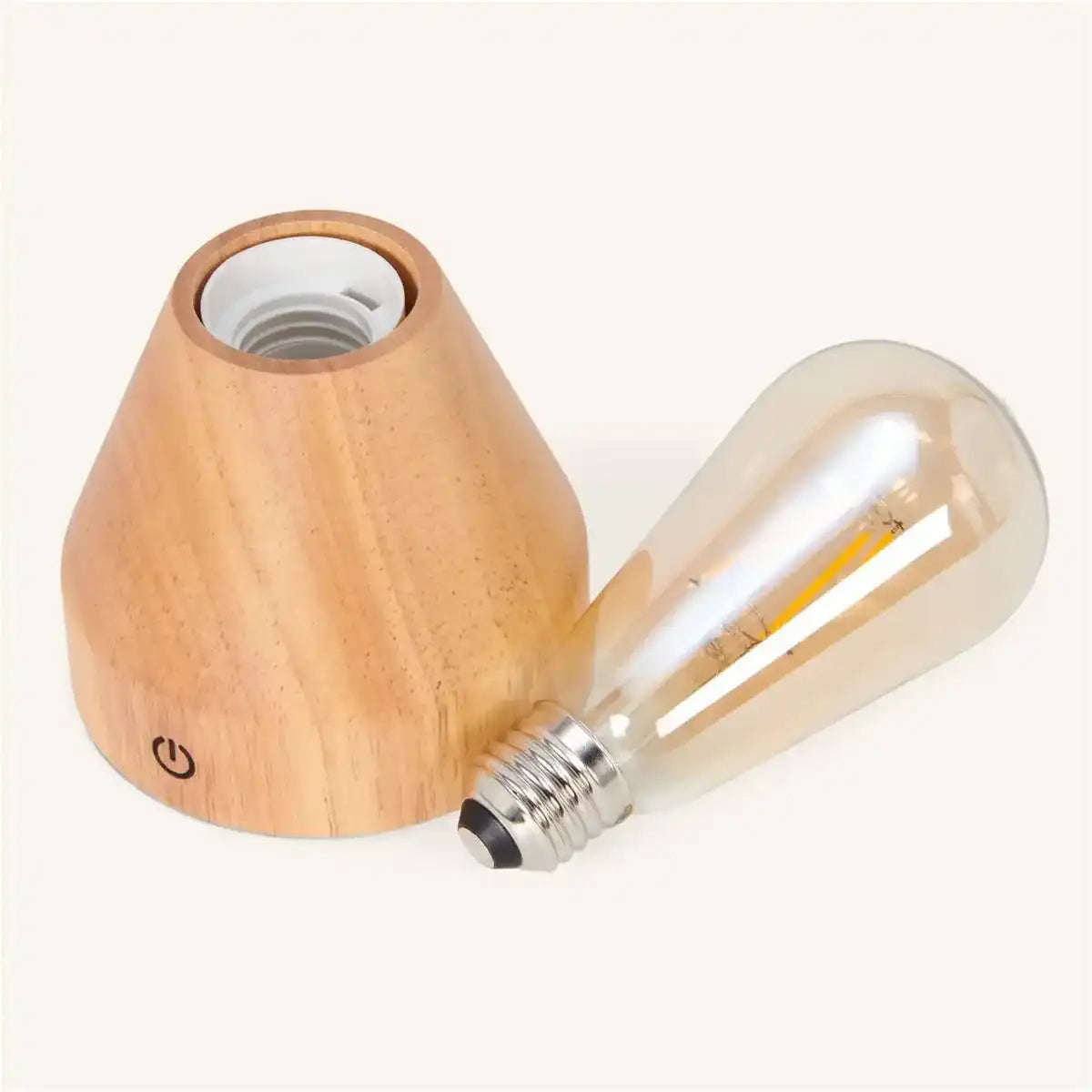 Zavi Hellbraune wiederaufladbare LED-Tischlampe – kabellos, dimmbar, 80-Stunden-Akku