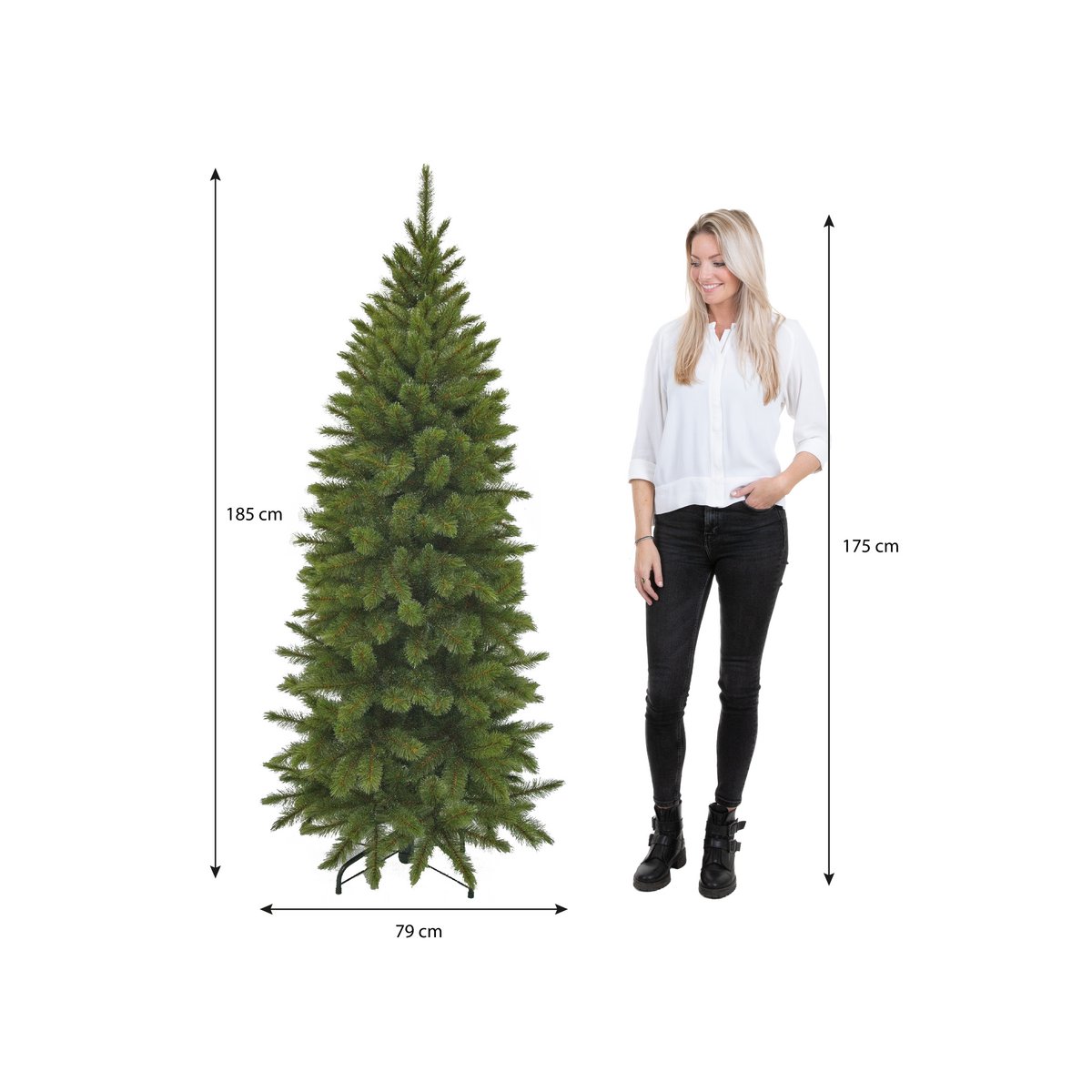 Schmaler künstlicher Kirschbaum von Bristlecone – H185 x Ø79 cm – Grün