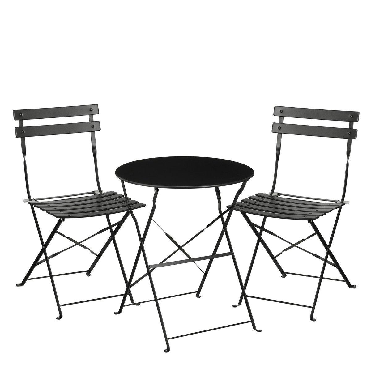 Laurence Bistro-Set - 3er-Set - Metall - Schwarz