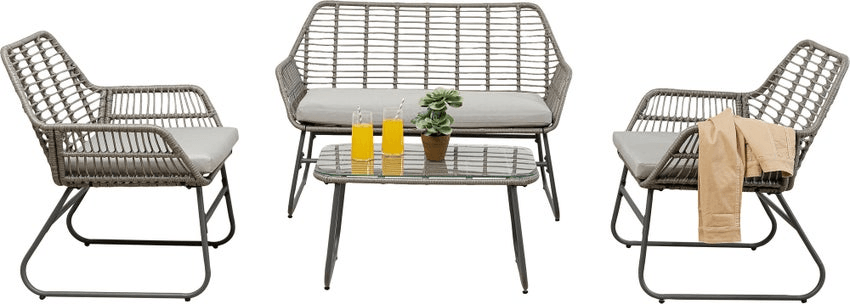 4er Set Gartenlounge Gartenmöbel Set 100% Polyster - HomeDesign Knaus