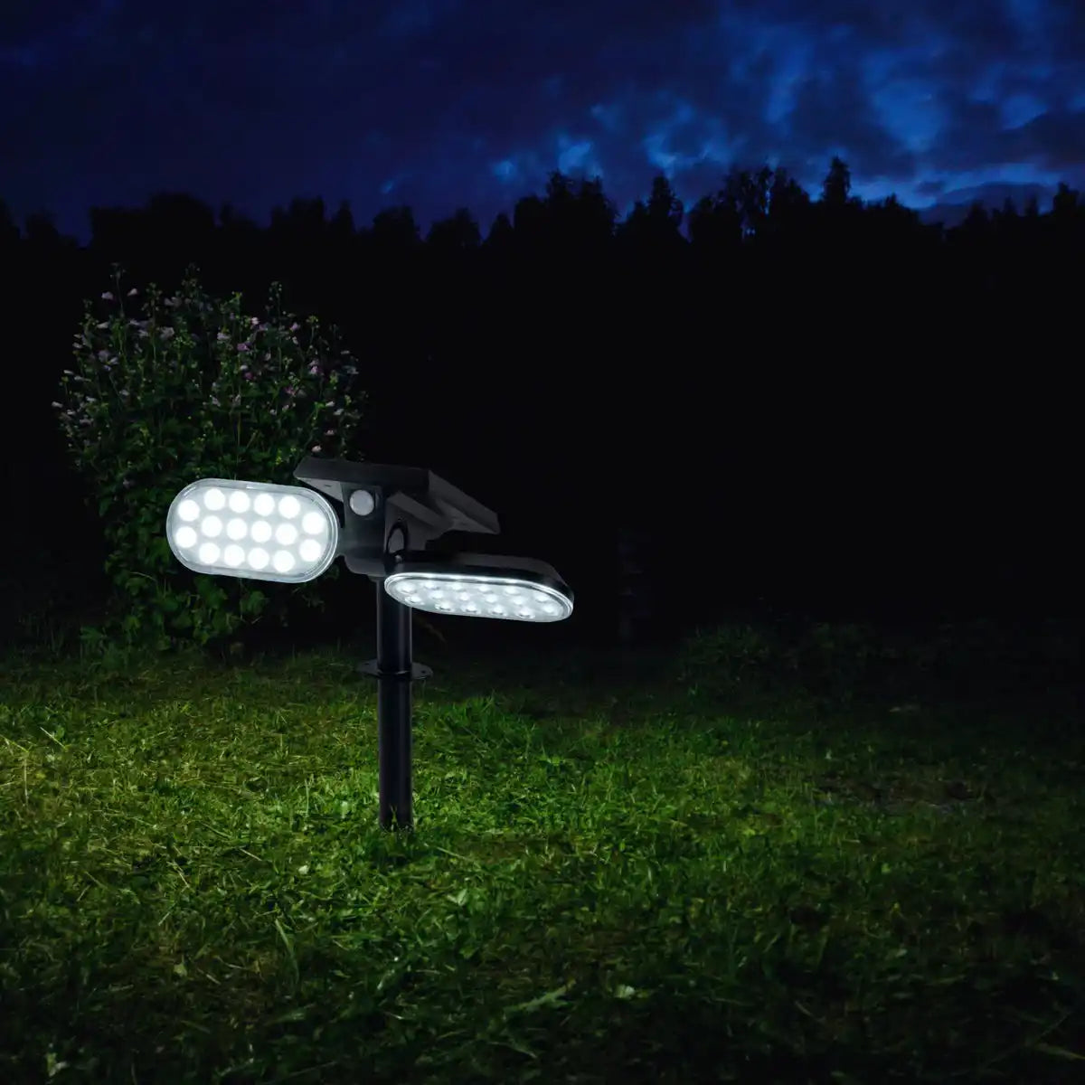 LED Solarstrahler "Paco" für den Außenbereich mit fest verbauter LED, Solar-Erdspieß aus Kunstoff in Schwarz, Höhe 31,9 cm