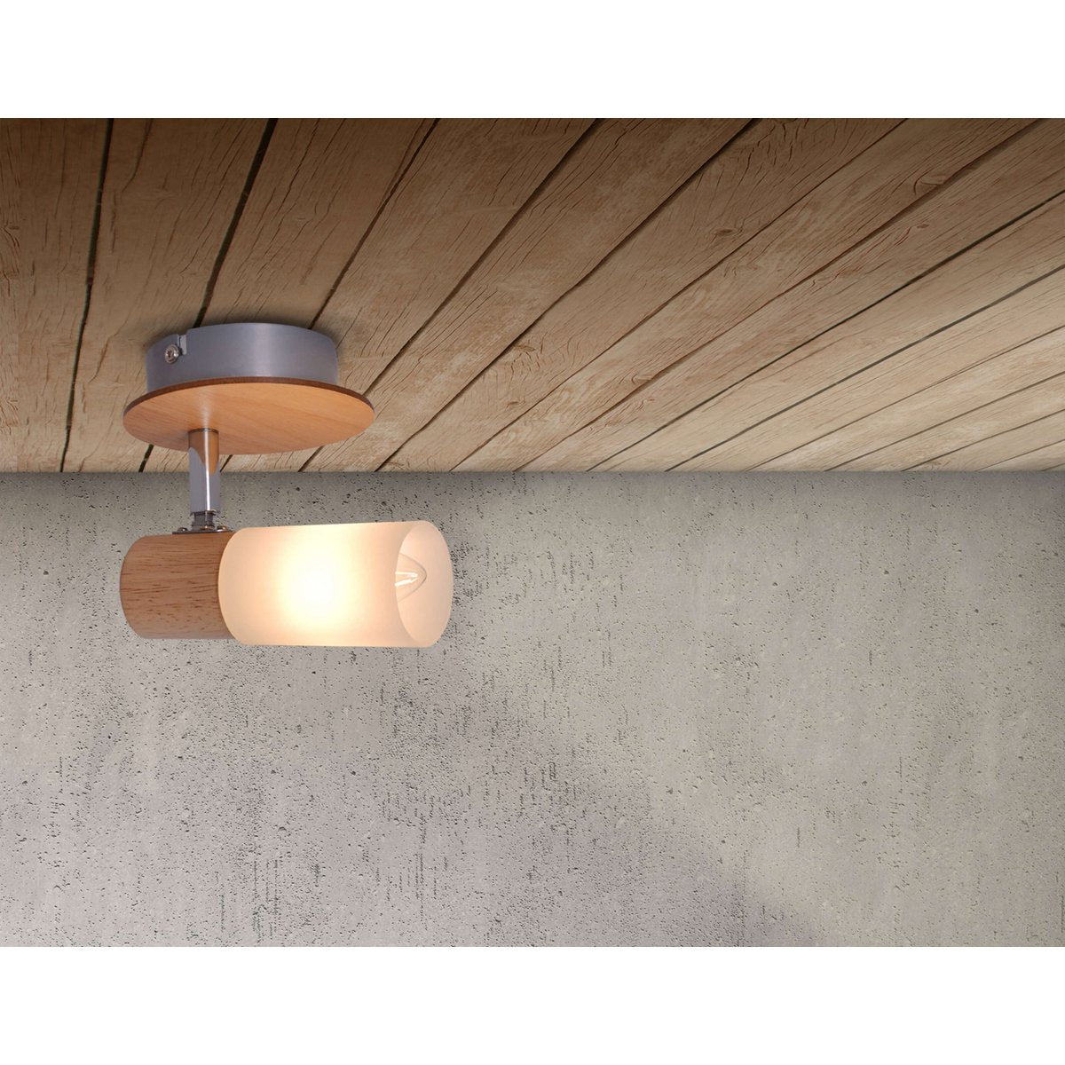 1er Wand-u. Deckenspot "TODTNAU", Metall, Holz und Kunststoff, E14,