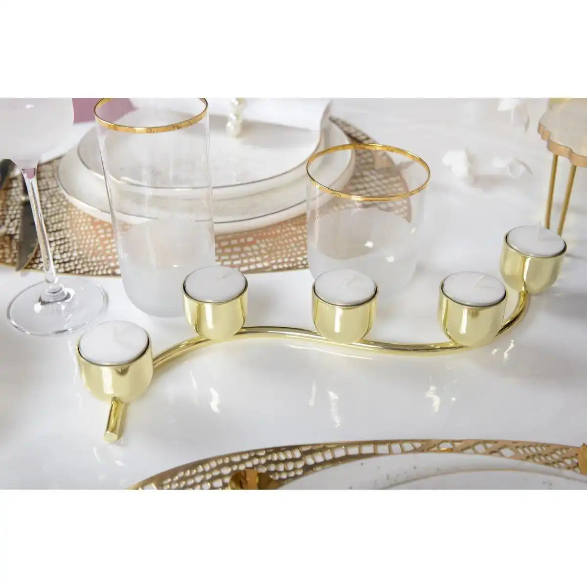 5 LEUCHTEN TORSADE GOLD KERZENHALTER FÜR GESCHIRRHEIZUNG - HomeDesign Knaus