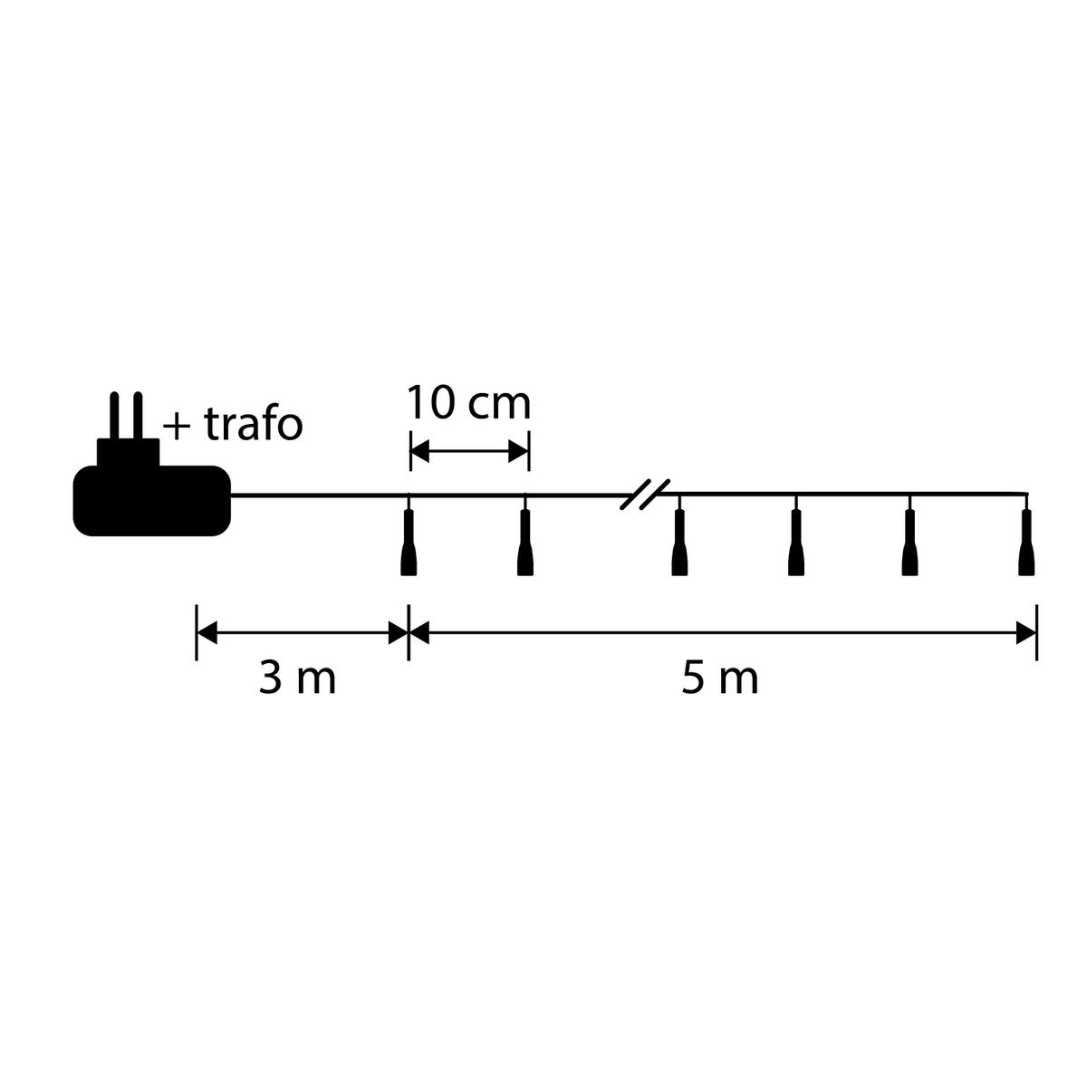 Weihnachtsbaumbeleuchtung mit 50 LED-Lichtern – L500 cm – RGB