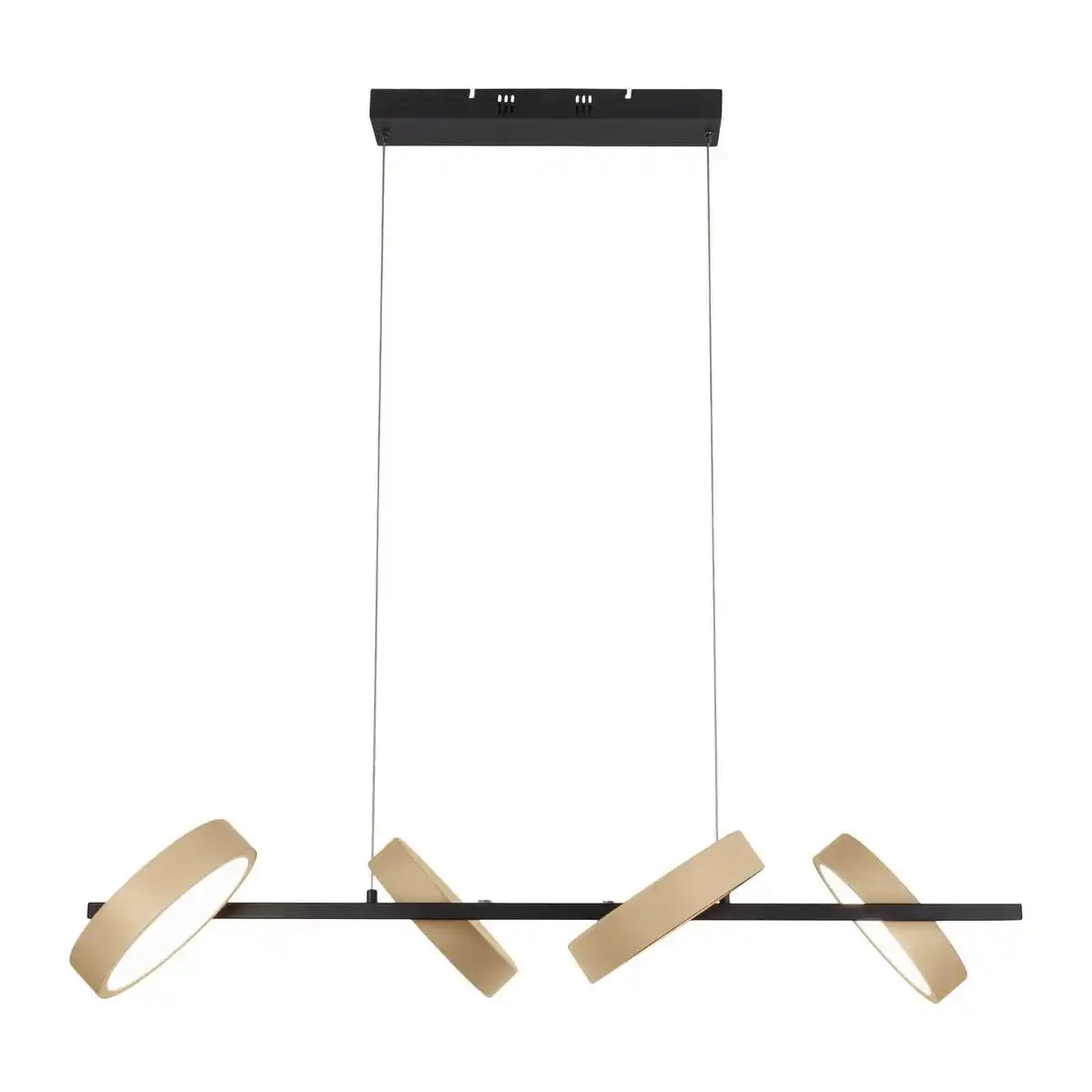 LED Pendelleuchte "TESSA" almond, 150 cm hoch, 110 cm lang, aus Metall in frosted Almond (Pantone 481 C) und Schwarz und weißem Kunststoff
