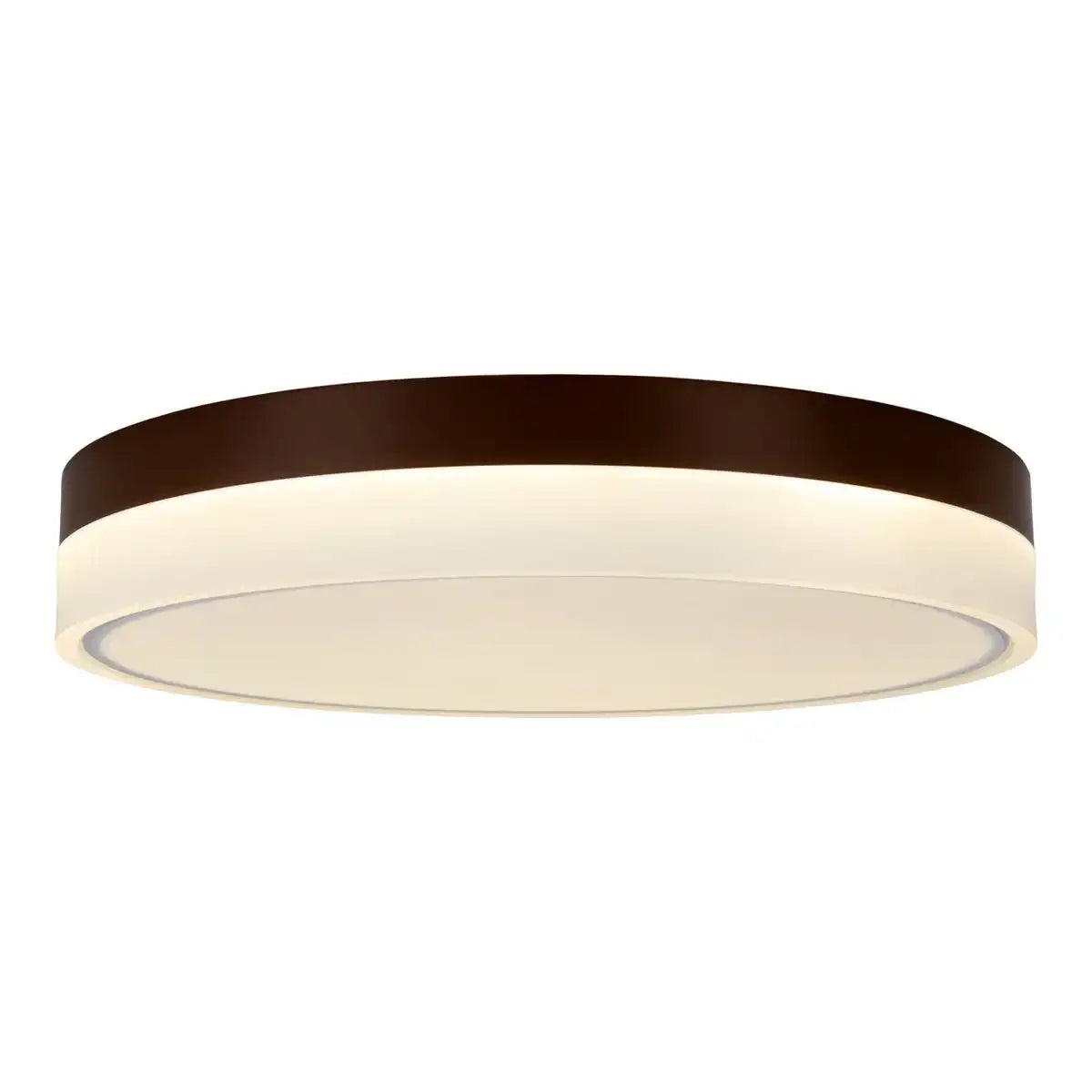 LED Deckenleuchte "Lola" Ø von 50 cm, 9 cm hoch, Metall und Kunststoff in Braun und Weiß, integrierte LEDs, 1900 lm, dimmbar, CCT-Funktion 3000-6500 K, Nachtlichtfunktion