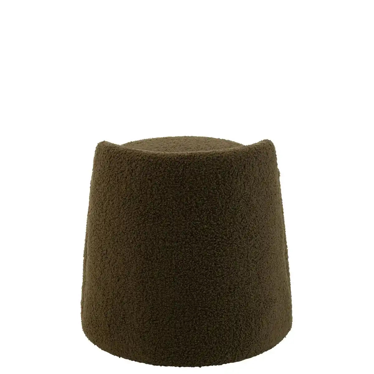Teddy-Pouf mit Bouclé-Rückenlehne - Textil - grün