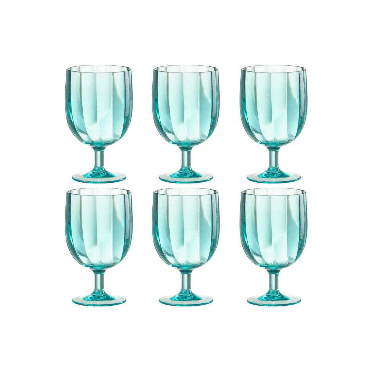 6er-Set Weingläser, Blau, Kunststoff