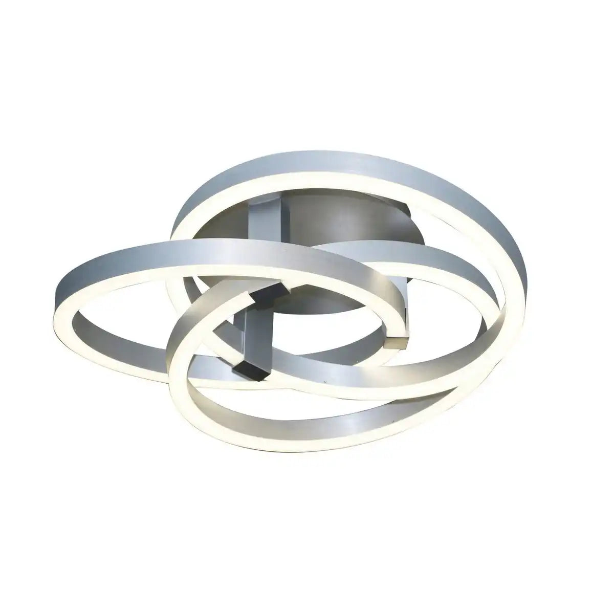 Smart Home LED Deckenleuchte "DIVORA" Ø 58cm, Deckenlampe aus Metall, Aluminium gebürstet und weißem Kunststoff, mit vielen Funktionen, fest verbauten LEDs, Beleuchtung für Wohnzimmer, Esszimmer Büro oder Diele