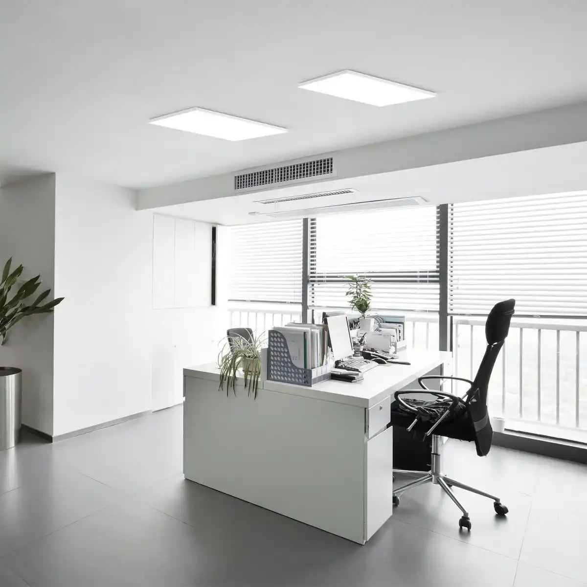 LED Panel-Deckenleuchte "CARENTE" Länge 59,5 cm, rahmenlos, viele Funktionen, aus Metall und Kunststoff, weiß, integrierte LEDs