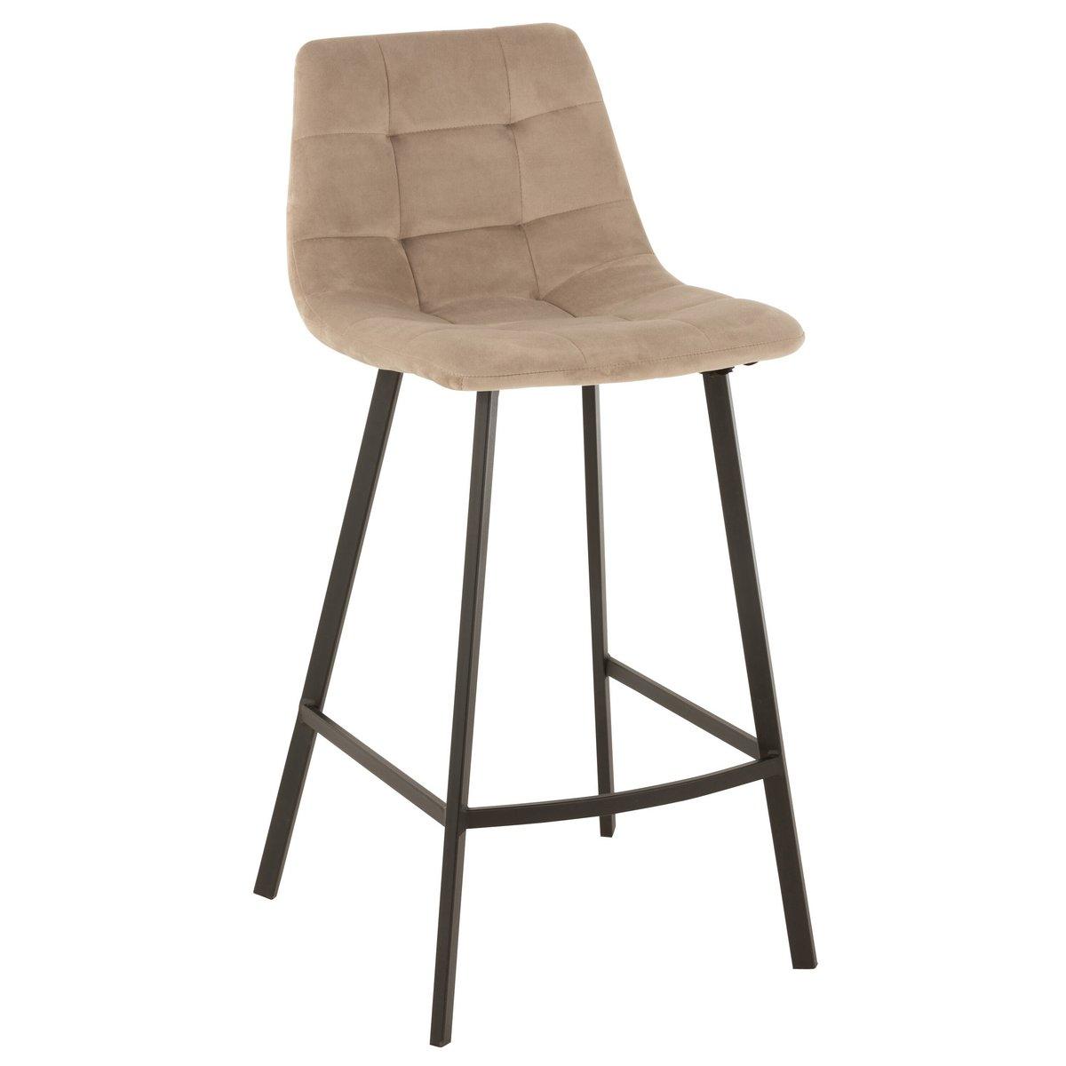 J-Line Barstuhl Olivier - Textil/Metall - Beige