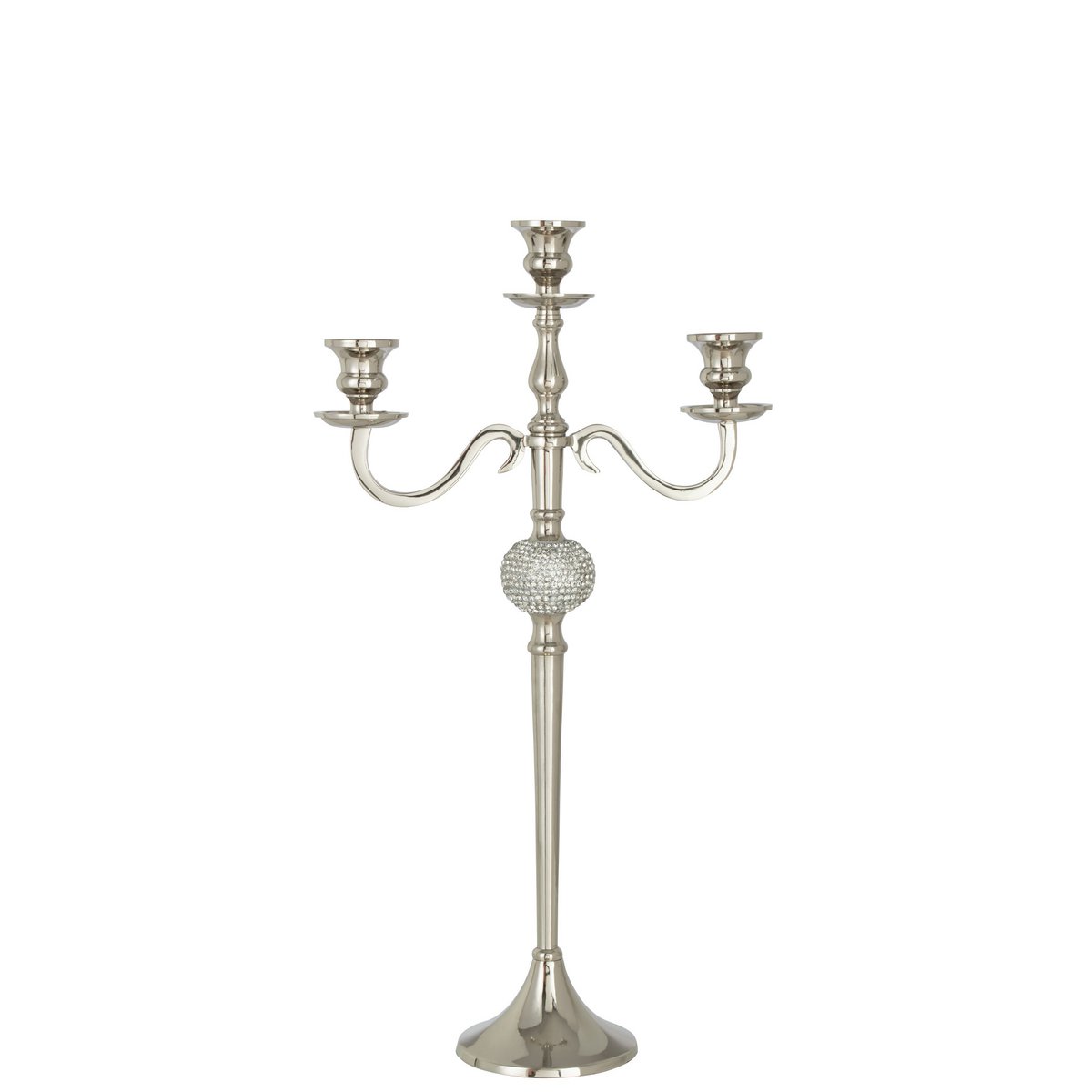 J-Line Kerzenhalter 3 Arme Diamond – Aluminium – Silber
