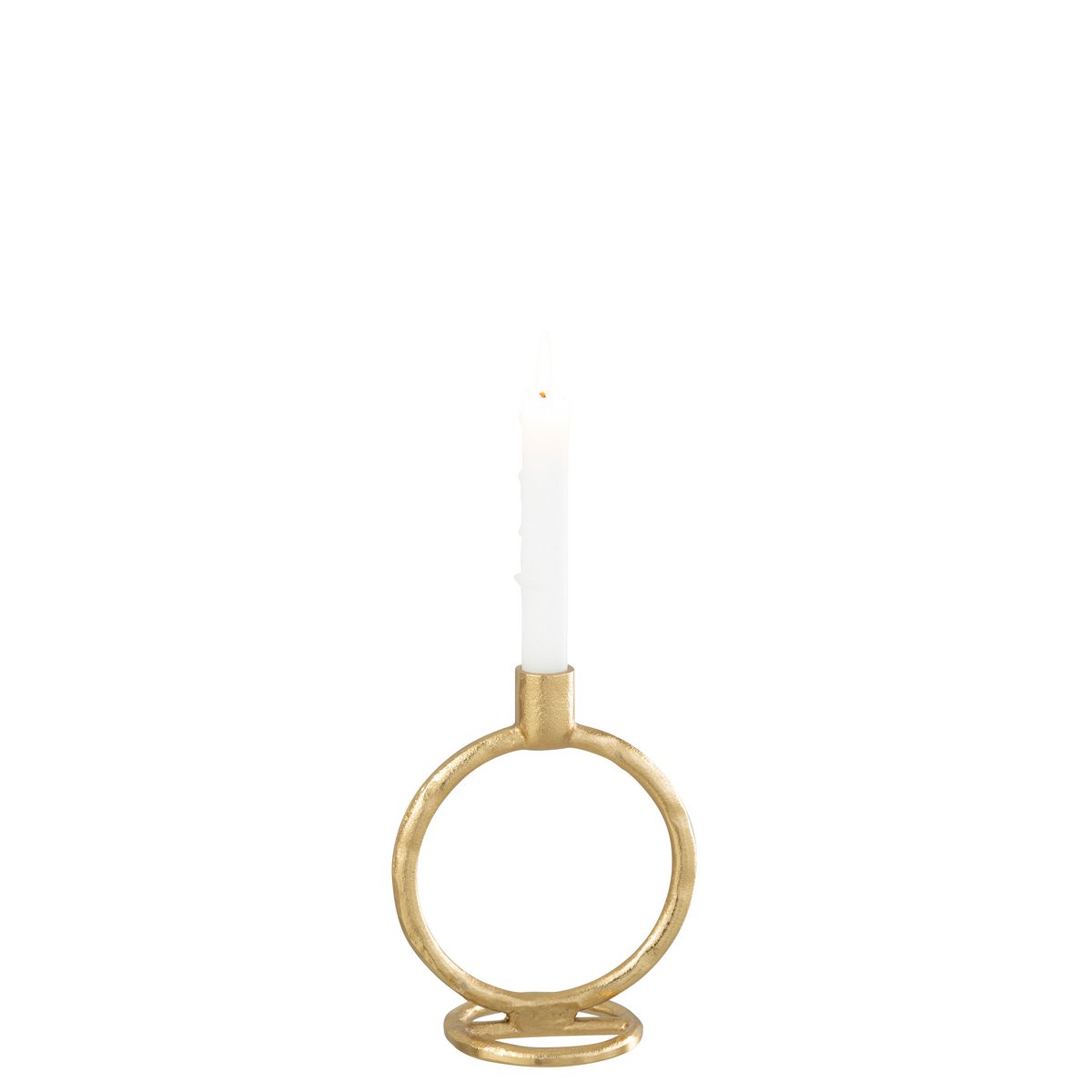 J-Line Kerzenhalter Ring – Aluminium – Gold – groß